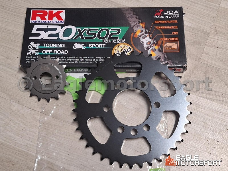 Ketting + tandwiel set LTZ400 15/38